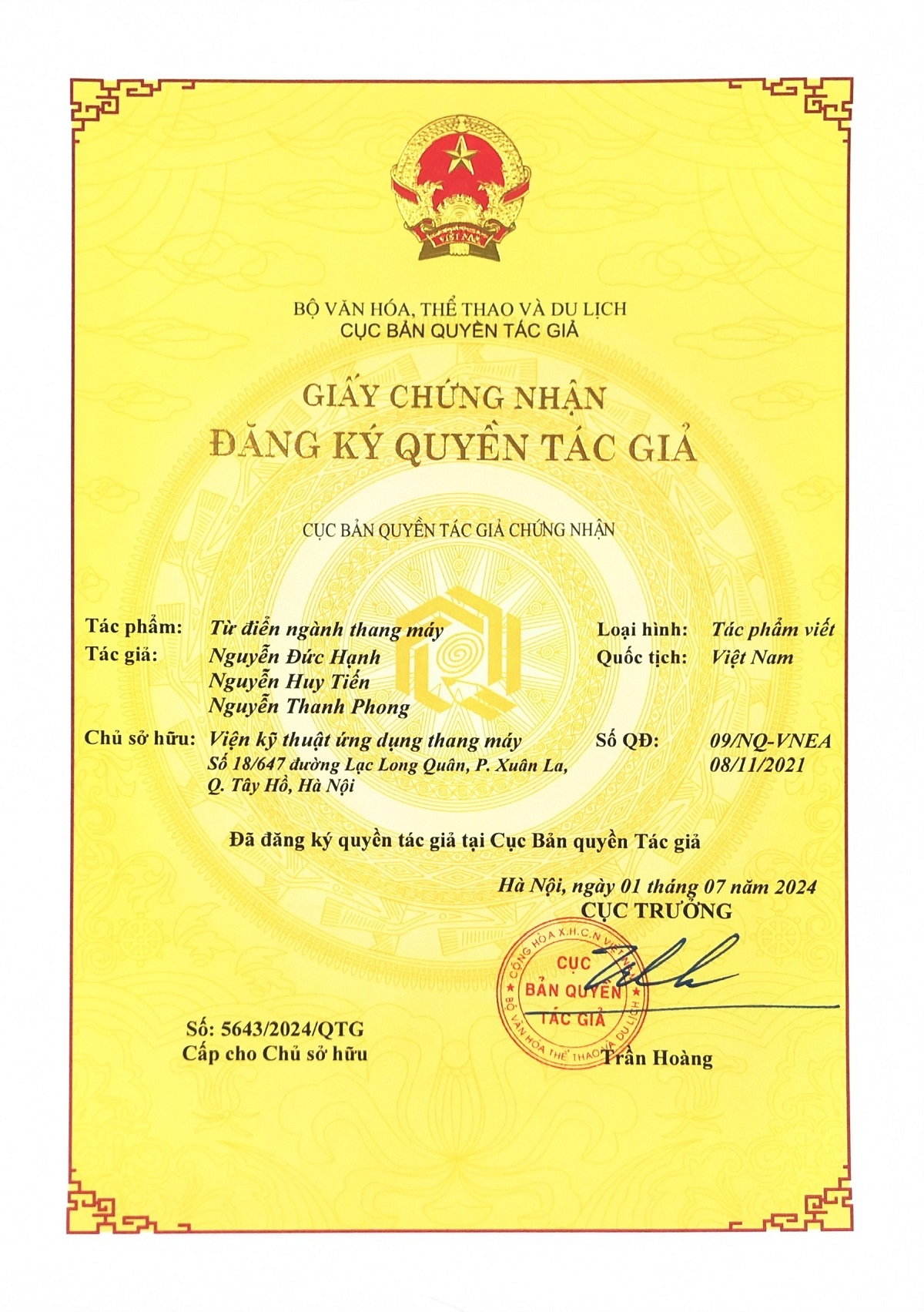 Hiệp hội Thang máy Việt Nam ra mắt “Từ điển ngành thang máy”