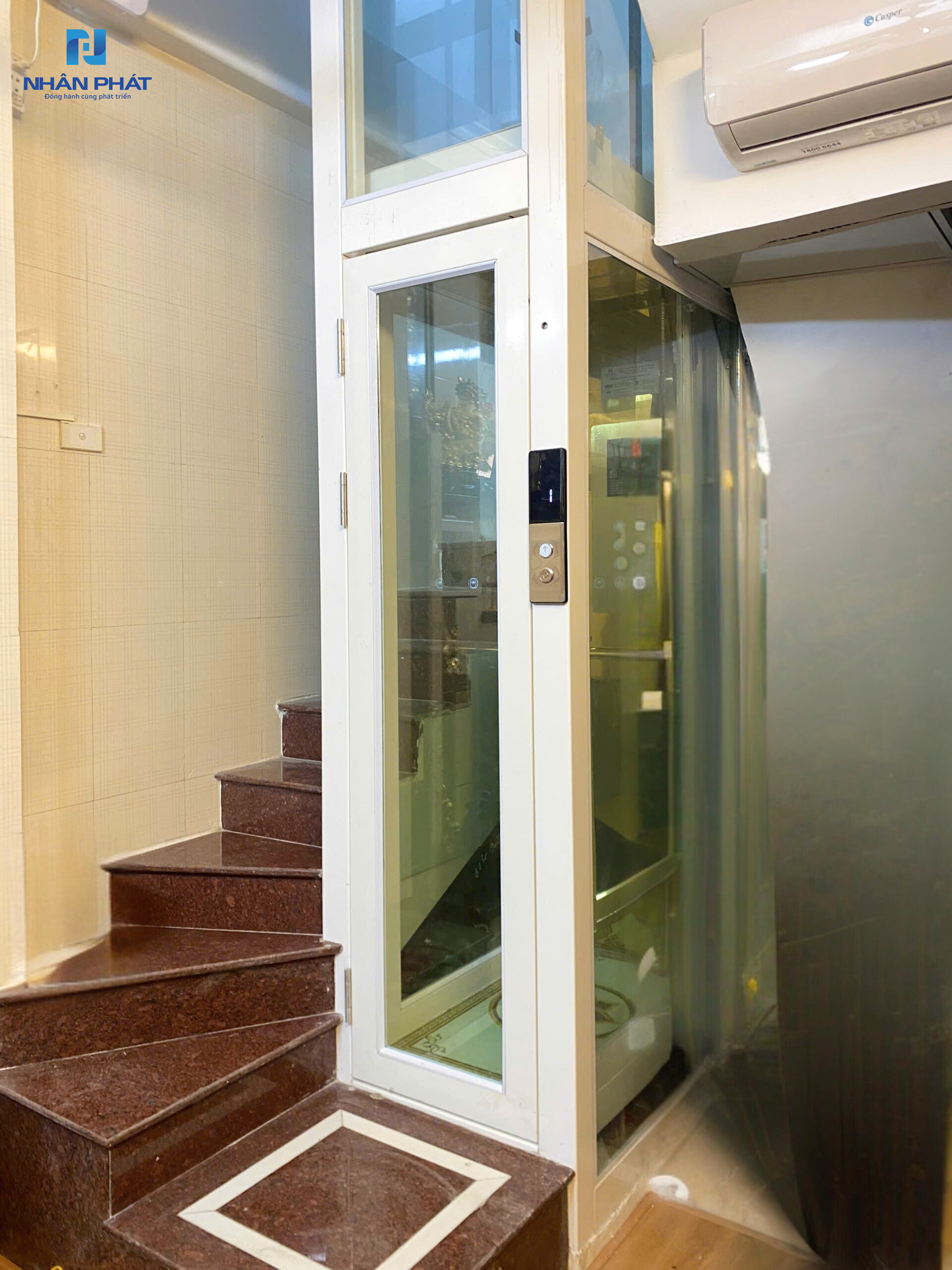 Thiet ke chua co ten 48 1 Thang máy cho nhà diện tích 17m2