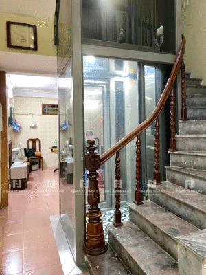 Thiet ke chua co ten 32 Lắp thang máy cho nhà lệch tầng